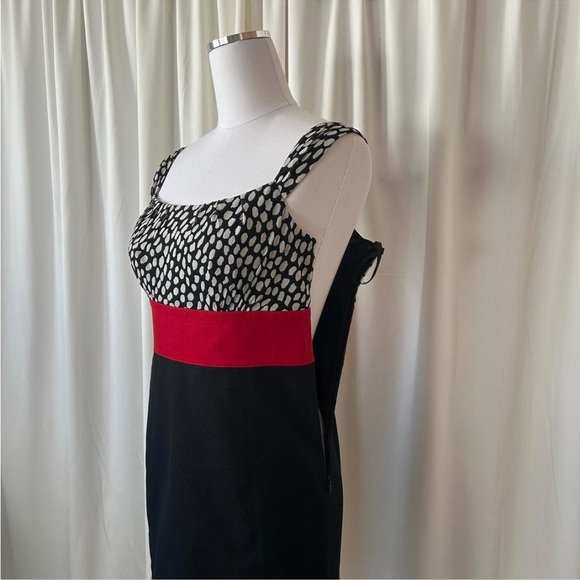 Ann Taylor Silk Blend Black and red mini dress. - Picture 3 of 8